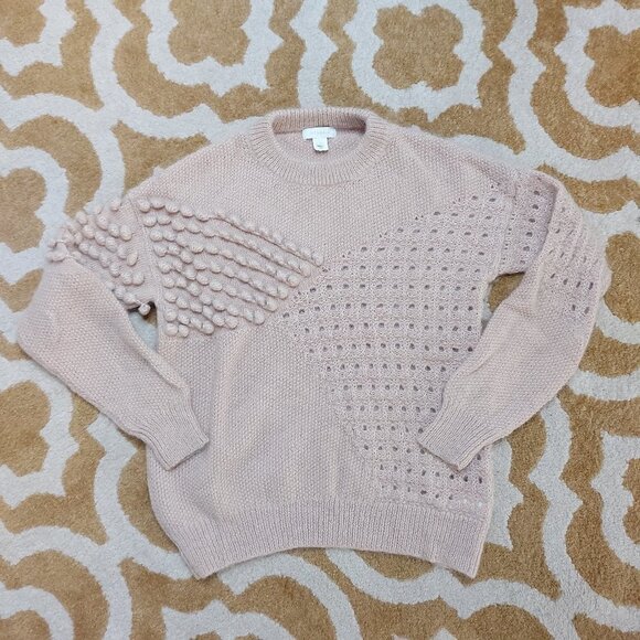 Intropia Textured Sweater in Nude - Mohair / Wool Blend with Bobbles - Picture 4 of 10